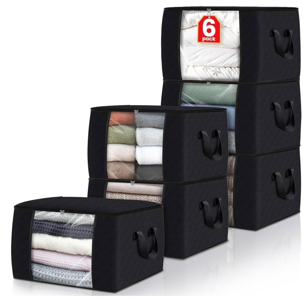 NWT Fab Totes 6 pack organizer Black with handles
